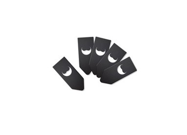 SET 10 TARGHETTE NERE per BOTTIGLIA 6,5x16cm Securit