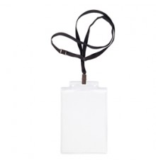 10 PORTANOME PASS 6S-P 10x15cm (A6) NEUTRO con CORDONCINO NERO