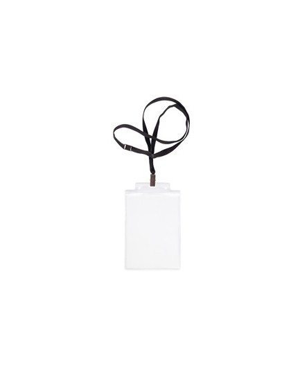 10 PORTANOME PASS 6S-P 10x15cm (A6) NEUTRO con CORDONCINO NERO