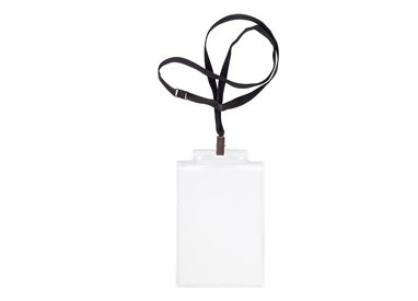 10 PORTANOME PASS 6S-P 10x15cm (A6) NEUTRO con CORDONCINO NERO