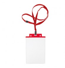 10 PORTANOME PASS 6S-P 10x15cm (A6) ROSSO con CORDONCINO ROSSO