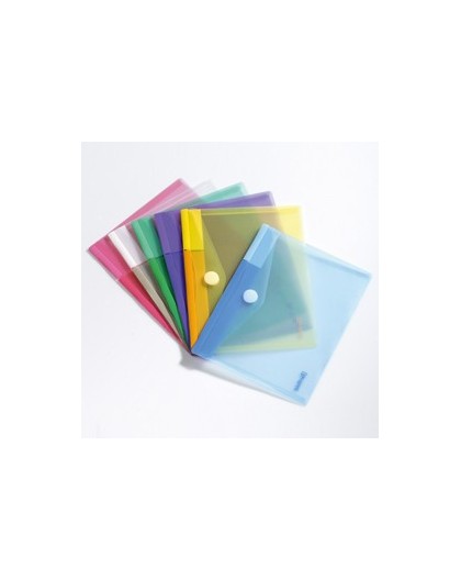 SET 6 BUSTE PP CON VELCRO 24X19CM COLORI ASSORTITI