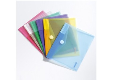 SET 6 BUSTE PP CON VELCRO 24X19CM COLORI ASSORTITI