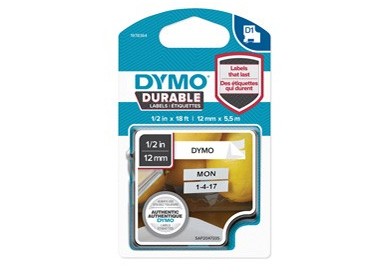 NASTRO DYMO TIPO D1 DURABLE (12MMX5.5MT) NERO/BIANCO 1978364