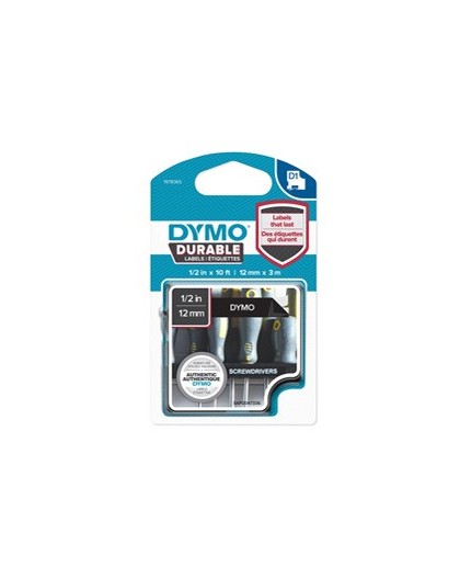 NASTRO DYMO TIPO D1 DURABLE (12MMX3MT) BIANCO/NERO 1978365