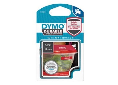 NASTRO DYMO TIPO D1 DURABLE (12MMX3MT) BIANCO/ROSSO 1978366