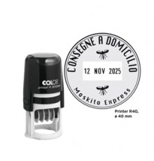Timbro DATARIO R40 diametro 40mm 6righe autoinchiostrante personalizzabile COLOP
