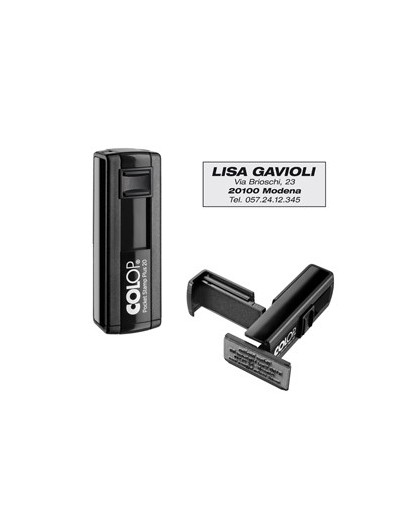 Timbro Pocket Stamp Plus 20 14x38mm 4righe autoinchiostrante nero COLOP