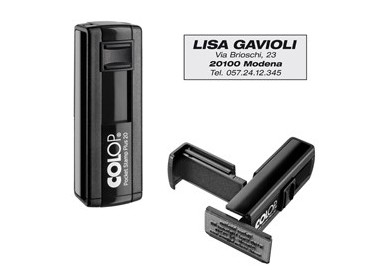 Timbro Pocket Stamp Plus 20 14x38mm 4righe autoinchiostrante nero COLOP