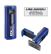 Timbro Pocket Stamp Plus 20 14x38mm 4righe autoinchiostrante blu COLOP