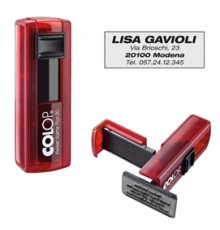 Timbro Pocket Stamp Plus 20 14x38mm 4righe autoinchiostrante rosso COLOP