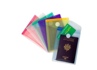 SET 6 BUSTE PP CON VELCRO F.TO VERTICALI 11.4X15.8CM COLORI ASSORTITI