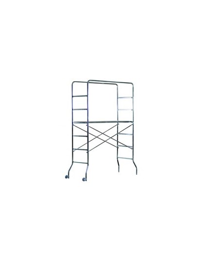 TRABATTELLO in ACCIAIO ZINC. 130x60cm - H188cm Trio
