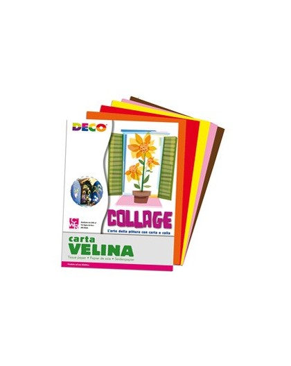 Busta di carta velina 25fg 50x76cm 5 colori caldi assortiti DECO
