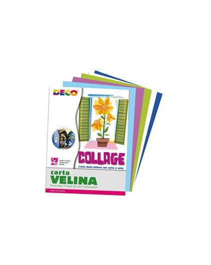 Busta di carta velina 25fg 50x76cm 5 colori freddi assortiti DECO