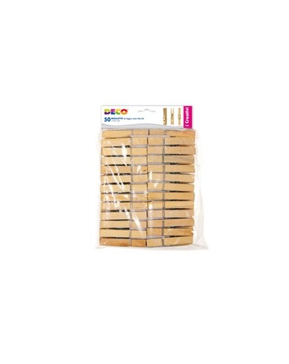 Mollette in legno busta da 50pz dim. 72x10mm DECO
