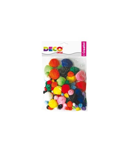 Pompons busta da 40pz colori assortiti DECO