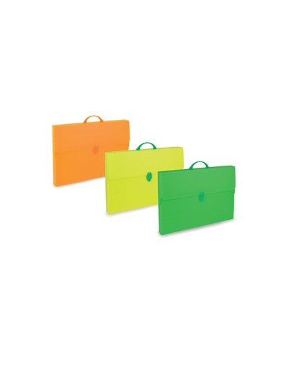 Valigetta polionda Fluo 28x39cm dorso 8cm colori assortiti