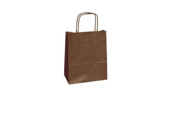 25 shoppers carta kraft 14x9x20CM twisted marrone