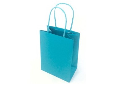 25 shoppers carta kraft 18x8x24cm twisted turchese