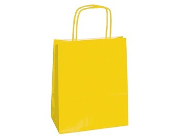 25 shoppers carta kraft 14x9x20cm twisted giallo