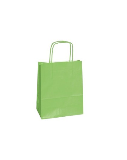 25 shoppers carta kraft 14x9x20cm twisted verde mela