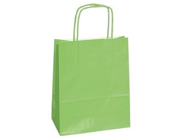 25 shoppers carta kraft 14x9x20cm twisted verde mela