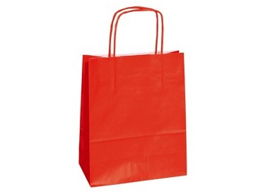 25 shoppers carta kraft 14x9x20cm twisted rosso