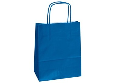 25 shoppers carta kraft 14x9x20cm twisted blu