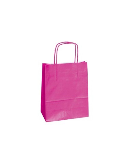 25 shoppers carta kraft 14x9x20cm twisted magenta