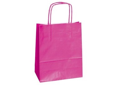 25 shoppers carta kraft 14x9x20cm twisted magenta