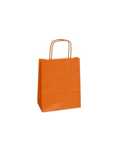 25 shoppers carta kraft 14x9x20cm twisted arancio