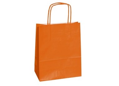 25 shoppers carta kraft 14x9x20cm twisted arancio