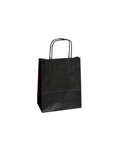 25 shoppers carta kraft 14x9x20cm twisted nero