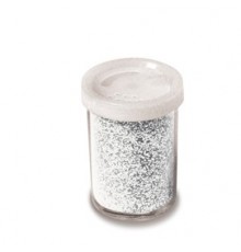 Glitter flacone grana fine 25ml argento DECO