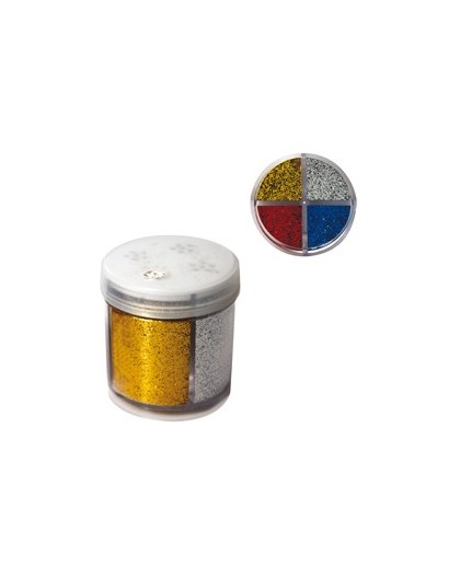Glitter dispenser grana fine 40ml 4 colori assortiti DECO