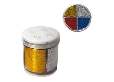 Glitter dispenser grana fine 40ml 4 colori assortiti DECO