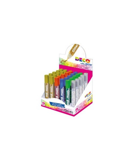 Display colla glitter 30 penne 10,5ml colori assortiti metal DECO