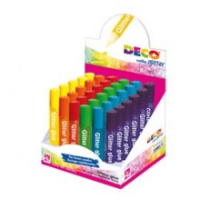 Display colla glitter 30 penne 10,5ml colori assortiti pastello DECO