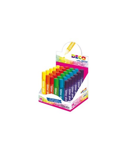 Display colla glitter 30 penne 10,5ml colori assortiti pastello DECO