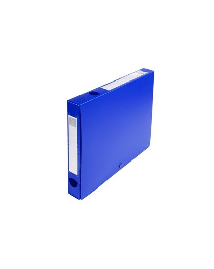 Scatola archivio box con bottone blu f.to 25x33cm D 40mm Exacompta