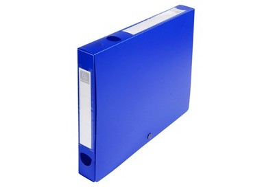 Scatola archivio box con bottone blu f.to 25x33cm D 40mm Exacompta