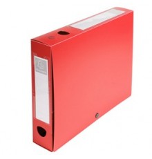 Scatola archivio box con bottone rosso f.to 25x33cm D 60mm Exacompta