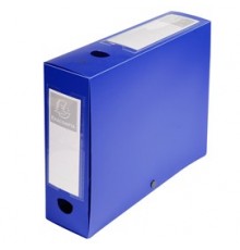 Scatola archivio box con bottone blu f.to 25x33cm D 80mm Exacompta
