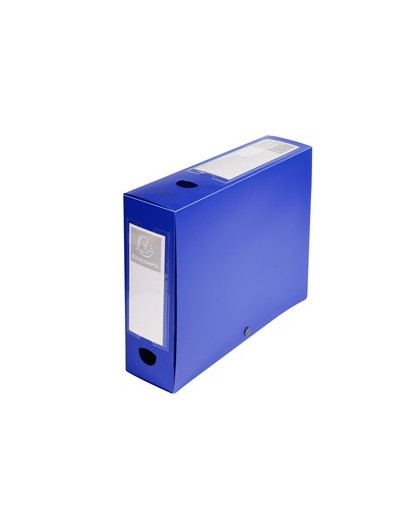 Scatola archivio box con bottone blu f.to 25x33cm D 80mm Exacompta