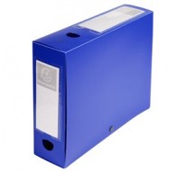 Scatola archivio box con bottone blu f.to 25x33cm D 80mm Exacompta