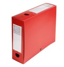 Scatola archivio box con bottone rosso f.to 25x33cm D 80mm Exacompta