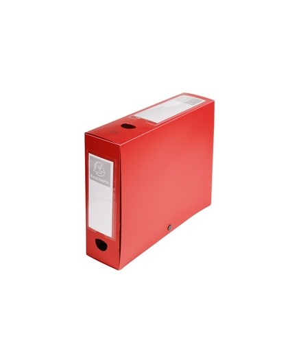 Scatola archivio box con bottone rosso f.to 25x33cm D 80mm Exacompta