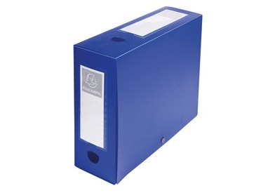 Scatola archivio box con bottone blu f.to 25x33cm D 100mm Exacompta