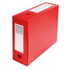 Scatola archivio box con bottone rosso f.to 25x33cm D 100mm Exacompta
